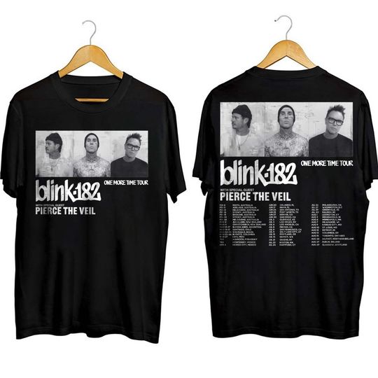 B182 Music Band Shirt, Special Guest Pierce The Veil Shirt, One More Time Tour 2024