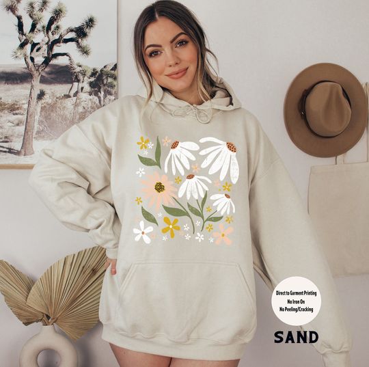 Discover Flower Hoodie, Wildflower Nature Hoodie