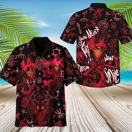 Hazbin Hotel Hawaiian Shirt, Hazbin Hotel Button Shirt, Hazbin Hotel Aloha Shirt