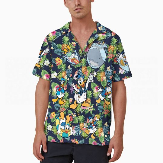 Donald Duck Tropical Hawaiian Shirt, Disney Aloha Summer Vibes