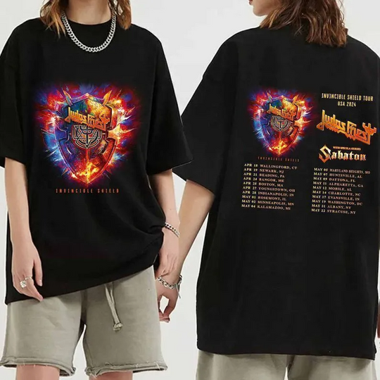 Discover Judas Priest Invincible Shield 2024 Tour T-Shirt
