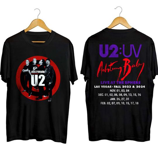 U2 Music Band Shirt, Achtung Baby World Tour Shirt