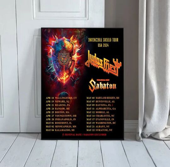 Judas Priest Invincible Shield Tour USA 2024 Tour Poster