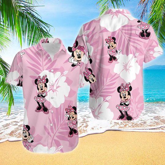 Mouse With Flower Hawaii Beach Shirt, Mouse Movie Hawaiian Shirt
