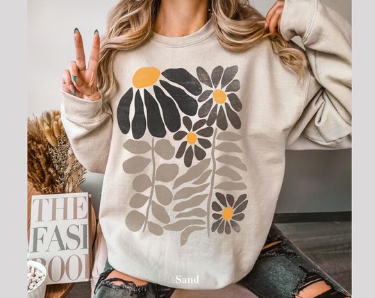Boho Flower Sweatshirt, Wildflower Sweatshirt