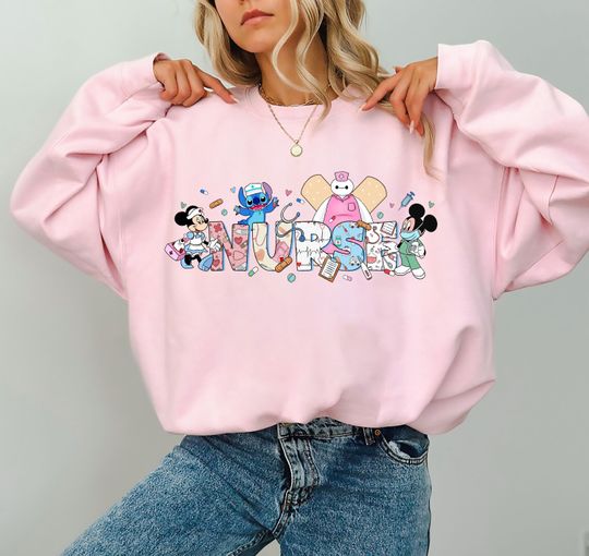 Discover Disney Nurse Sweatshirt, Stitch Nurse Week Sweatshirt, Disney Nurse Sweatshirt