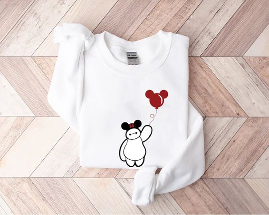 Discover Retro Big Hero Baymax Sweatshirt, Mickey Ears Sweatshirt, Cute Baymax Sweatshirt