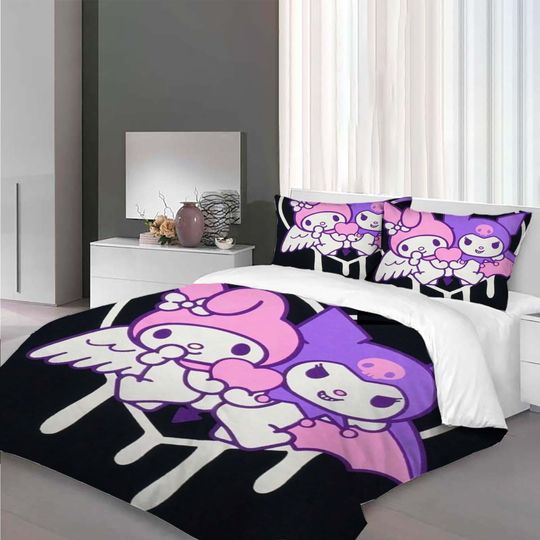 Christmas My Melody Kuromi Bedding Set.
