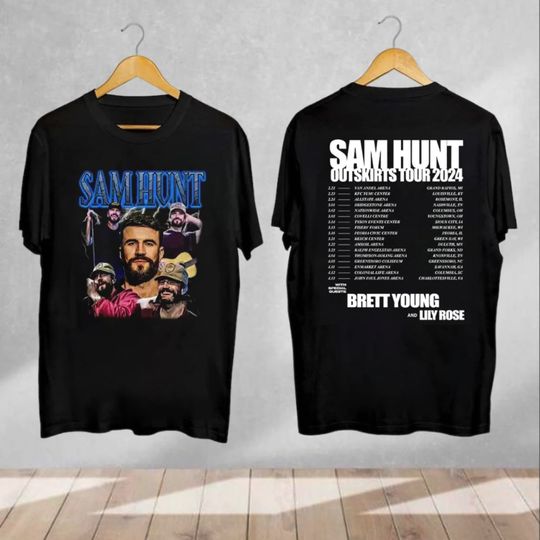 Discover Sam Hunt Outskirts 2024 Tour T-Shirt, Sam Hunt Fan Gifts
