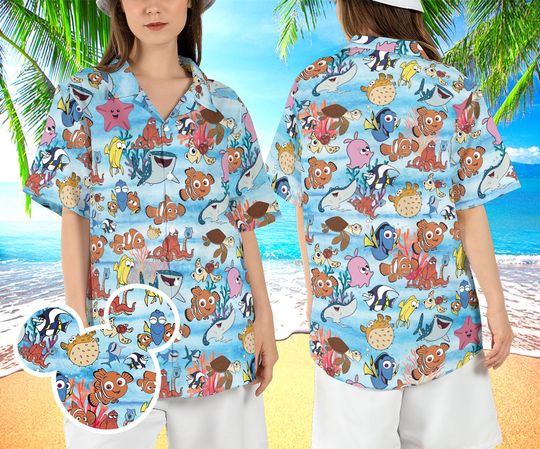 Finding Nemo Hawaiian Shirt, Clownfish Beach Hawaiian Shirt