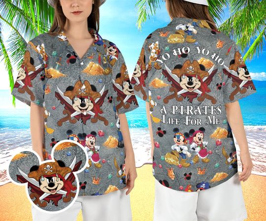Discover Mickey & Friends Pirates Hawaiian Shirt, a Pirate Life for Me Hawaiian Shirt