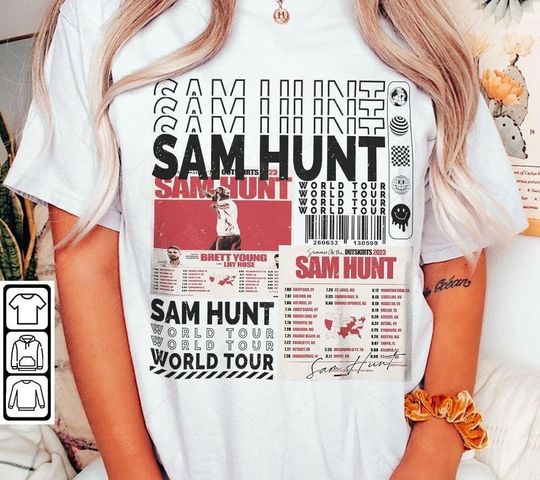 Discover Sam Hunt Y2K Vintage Shirt, Sam Hunt 2024 Tour Shirt, Gift For Fan