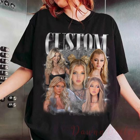 Discover Custom Bootleg Rap Tee, Girlfriend, Boyfriend Tee, Shirt with Face Photo Vintage T Shirts