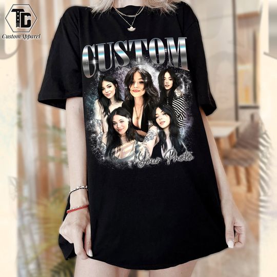 Discover Custom Photo Shirt With Girlfriend Face, Personalized Your Own Picture Wife Husband Tee