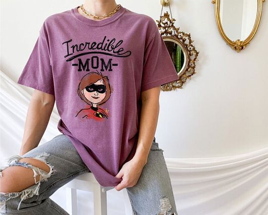 Discover Disney Pixar Incredibles 2 Super Mom Sketch Graphic Shirt, Disney Mother's Day Shirt