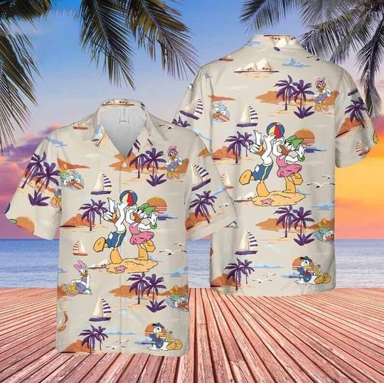 Daisy And Donald Duck Tropical Hawaiian Shirt, Disney Trip, Disneyland Vacation