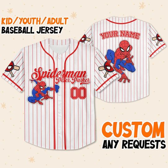 Custom Disney Spiderman Spiderverse Peter Parker Baseball, Custom Disney Baseball