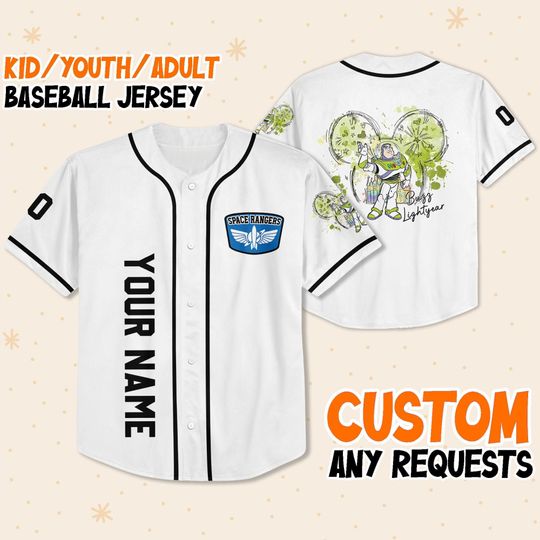 Discover Personalized Buzz Lightyear Disney Baseball Jersey, Disney Jersey