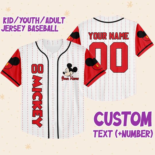 Discover Personalized Mickey Mouse Disney Baseball Jersey, Disney Jersey