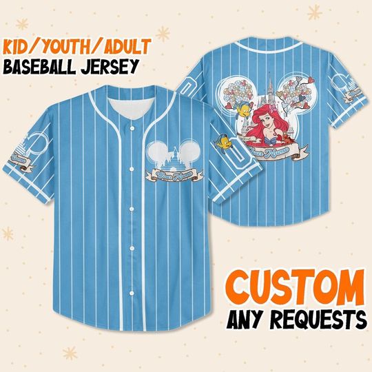 Personalized Disney The Little Mermaid Ariel Baseball Jersey