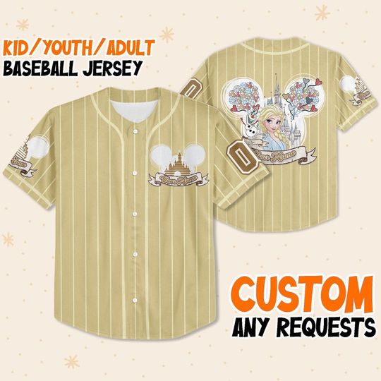 Discover Personalized Disney Princess Elsa Baseball Jersey