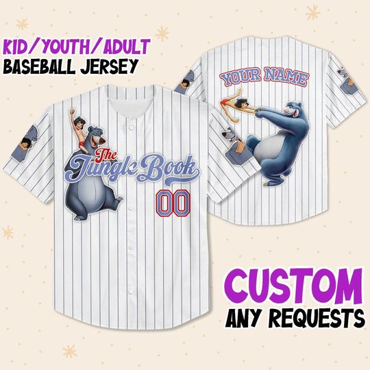 Discover Personalized Disney The Jungle Book Stripe Fun Baseball Jersey