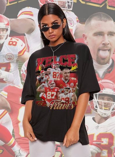 Discover Retro Travis Kelce Vintage 90s Shirt, Football Tee, American Football T-Shirt