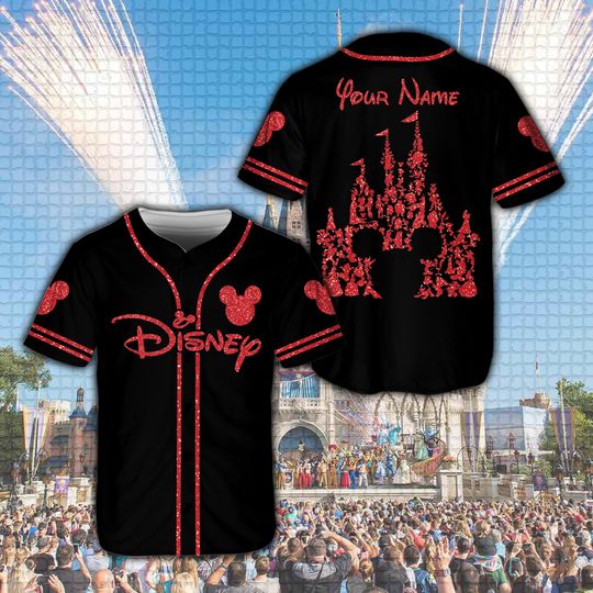 Discover Custom Fraud Glitter Ddisneyland Baseball Jersey Ddisney Vacation Shirt