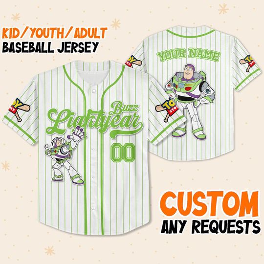Discover Personalized Buzz Lightyear Disney Baseball Jersey, Disney Jersey