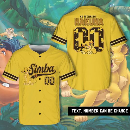 Discover Custom Ddisney Hakuna Llion King Simba Game Day Baseball Jersey