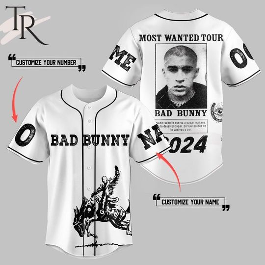 Discover Bad Bunny Tour 2024 Baseball Jersey