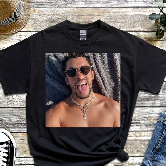 Discover Bad Bunny Selfie Shirt, Bad Bunny Tour 2023 TShirt, Retro Bad Bunny Shirt