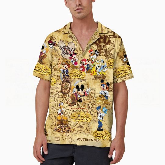 Discover Mickey And Friends A Pirate's Life Of Me Pirates of Caribbean Disney Hawaiian Shirt, Disney Aloha Shirt