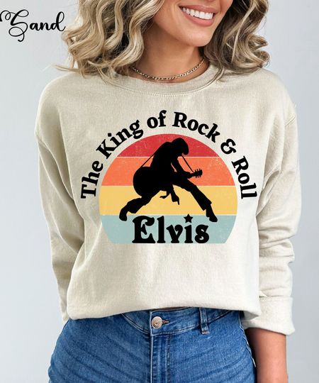 The King of Rock & Roll Elvis Sweatshirt, Elvis Presley Sweatshirt, Elvis Sweatshirt