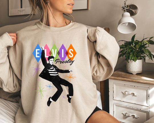 Elvis Presley Dancing Star Rock Music Sweatshirt, Elvis Presley Lovers Sweatshirt