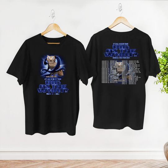 Discover Drake J Cole Big As The What Tour 2024 Shirt, Drake J Cole It's All Blur Tour Shirt