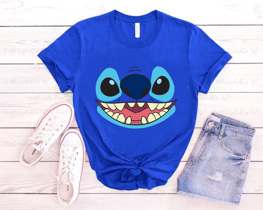 Disney Stitch Smiling Lilo & Stitch Big Face Stitch T-Shirt