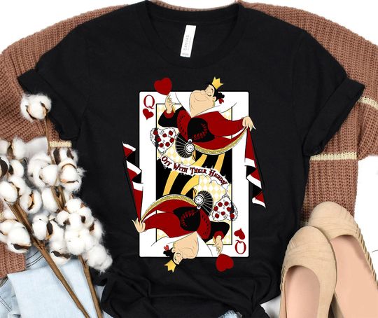 Discover Disney Queen Of Hearts Playing Card Alice In Wonderland Shirt