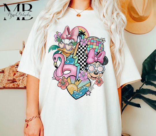 Disney Minnie Daisy Summer Shirt, Disco Ball Shirt