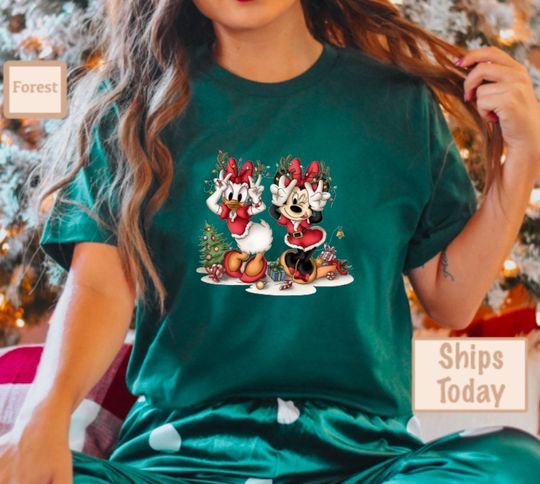 Discover Vintage Minnie Daisy Christmas Shirt, Retro Disney Christmas Shirt