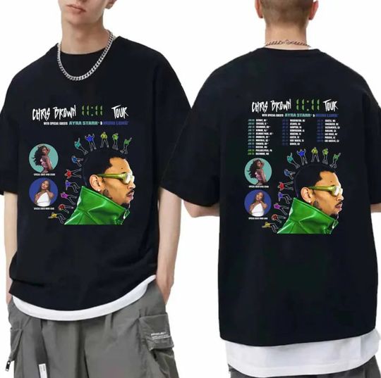 Discover Chris Brown 11:11 Tour 2024 Shirt, Chris Brown Fan Shirt, Chris Brown 2024 Concert