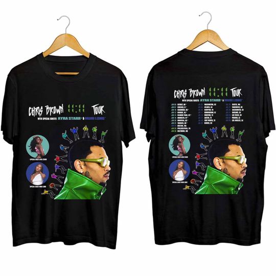 Discover Chris Brown 11:11 Tour 2024 Shirt, Chris Brown Fan Shirt, Chris Brown 2024 Concert