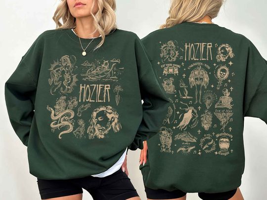 Discover Vintage Hozier Unreal Unearth Tour 2024 Double Sided Sweatshirt
