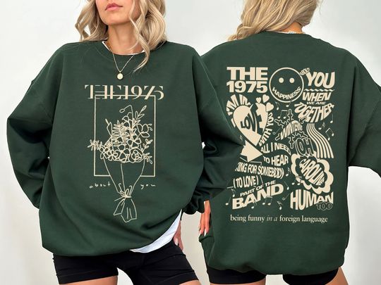 Vintage The 1975 About You Flower Art Double Sided Sweatshirt