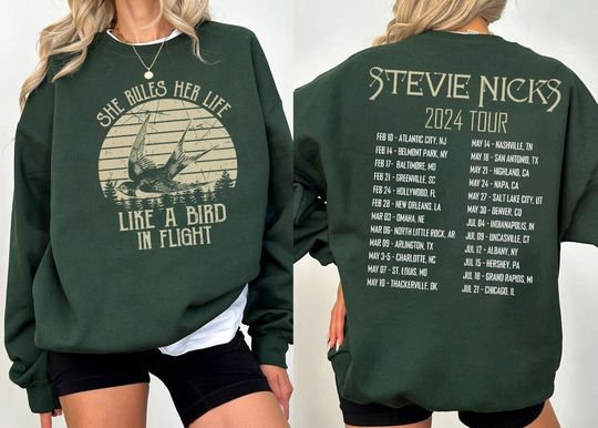 Discover 90's Stevie Nicks Fleetwood Mac Music Tour Double Sided Sweatshirt
