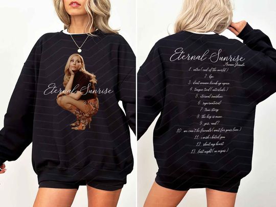 Ariana 2024 Eternal Sunshine Tracklist Double Sided Sweatshirt