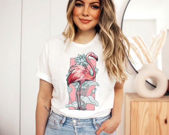 Discover Flamingo Shirt, Floral Flamingo Shirt