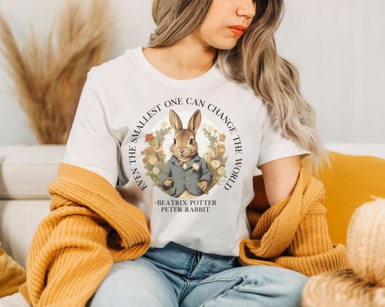 Discover Peter Rabbit Shirt, Rabbit Art Bibliophile Shirt