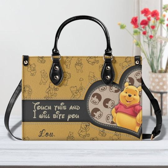 Personalized Disney Cute Winnie The Pooh Leather Bag