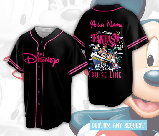 Custom Disneyland Baseball Jersey Disney Vacation Matching